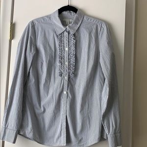 Banana Republic size 10 stretch pinstripe blouse.